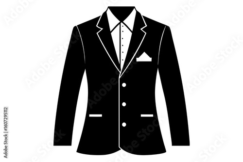 Chic Tailored Blazer Vector with Sharp Single Button Look