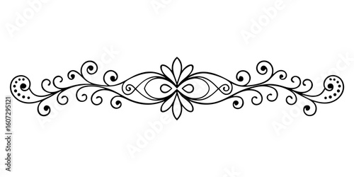 Vector Elegant black flourish adds vintage charm and decorative flair to designs silhouette no background