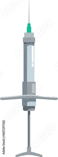 Syringe injecting vaccine, promoting health and preventing diseases