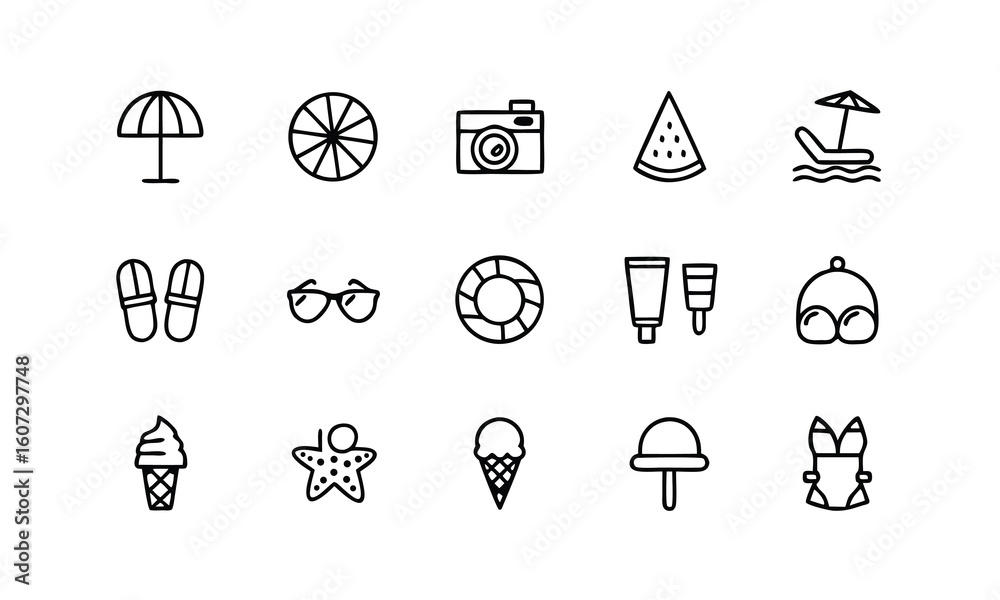 Fototapeta premium Summer icon pack