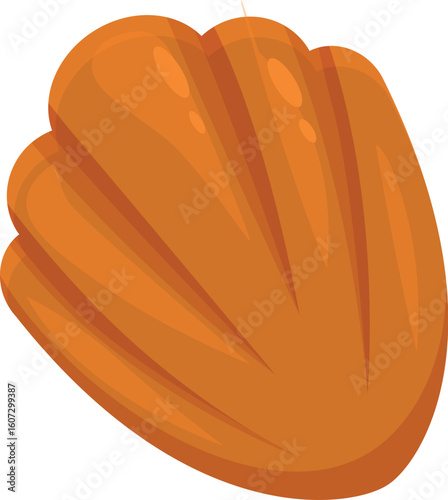 Freshly baked madeleine, a traditional small shell shaped sponge cake from france, known for its delicate texture and buttery flavor