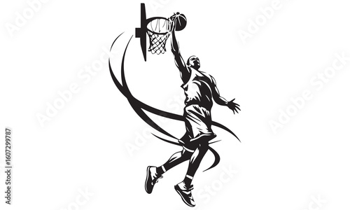 Basketball Clipart Bundle – Icons, Players, Slam Dunk, Fire Ball & Vector Sports Art