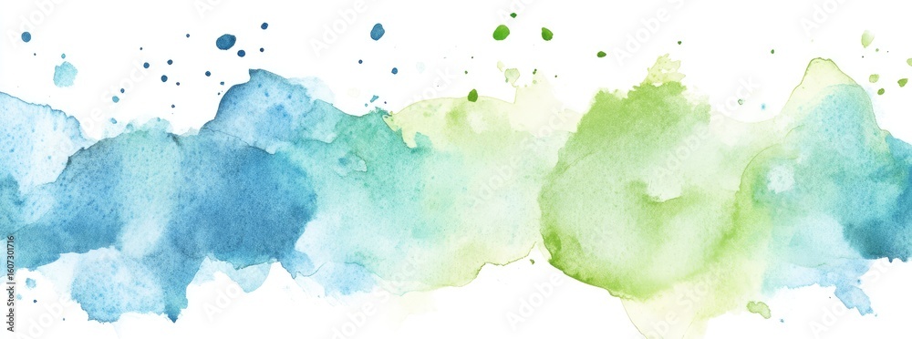 Obraz premium Abstract watercolor wash of light blue and green hues