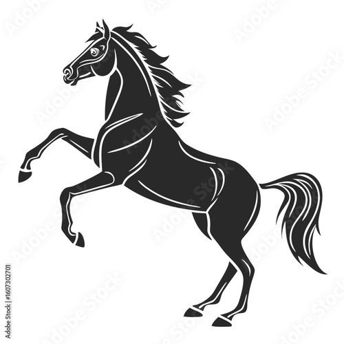 Elegant horse silhouette on a clean white background