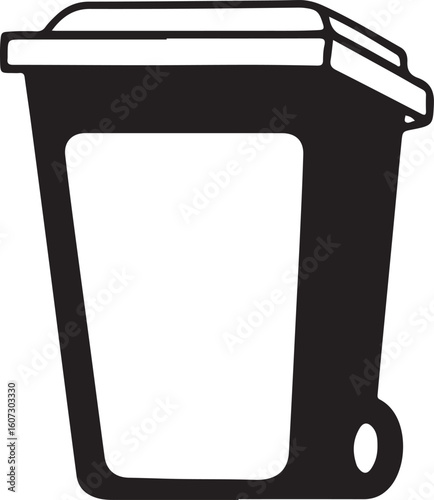 Vector art of eco-friendly trash bins categorized for plastic, paper, glass, and food waste