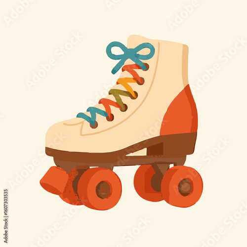 Retro Roller Skates Vector – 80s Style Quad Skates Illustration. generative ai