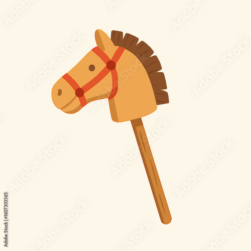 Hobby Horse Vector – Wooden Stick Toy Illustration. generative ai