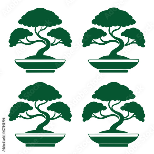 Stylized bonsai trees decor plant nature