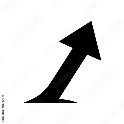 Upward arrow in clean silhouette for business growth and progress direction