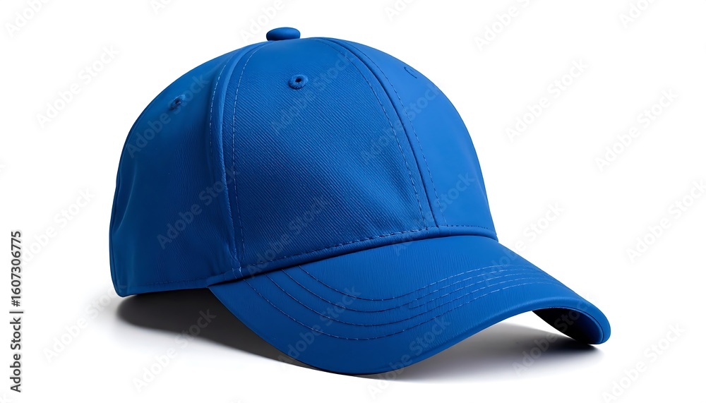 Fototapeta premium Blue baseball cap on white background (2)
