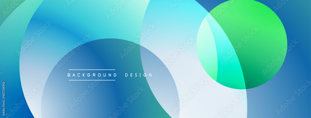 Fototapeta premium Abstract background features overlapping circles. Blue, green hues create dynamic visual effect. Modern design element for various projects.