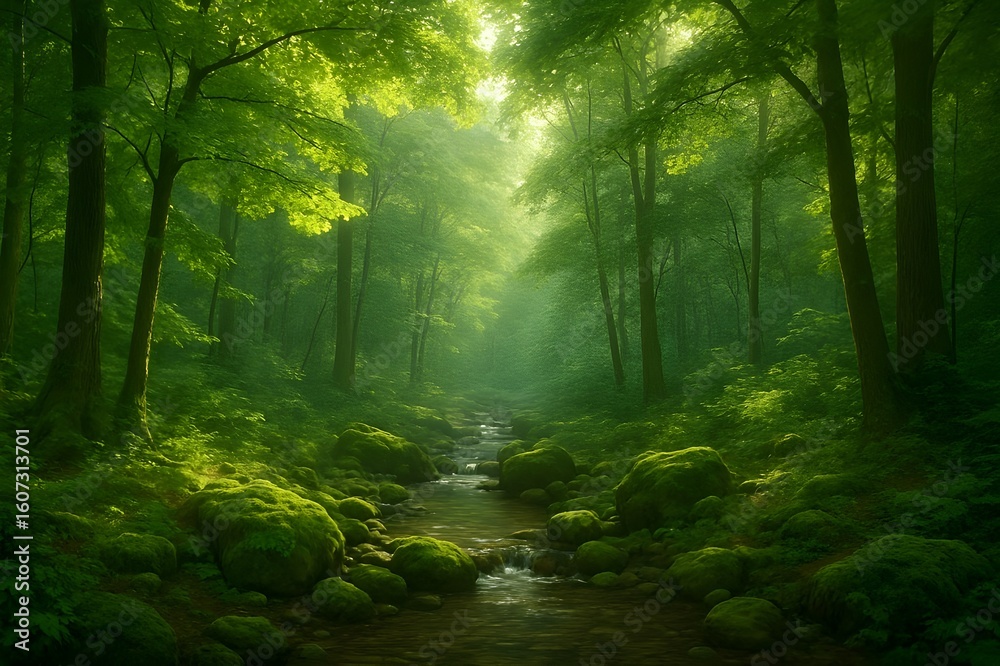 Obraz premium Serene Natural Forest Background