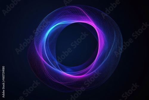 Digital blue and purple tech circle design on dark background for modern visuals
