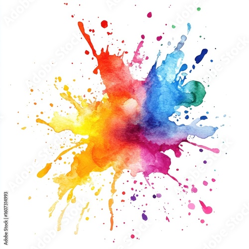 Vibrant watercolor splatter art