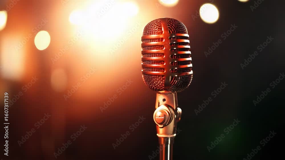 Ultra HD A retro microphone video metallic classic mic video classic condenser microphone video metallic retro mic video metallic chrome polished microphone video metallic audio recorder video