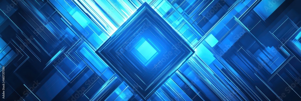Obraz premium Dynamic graphic layouts for modern advertising in blue tones and geometric shapes