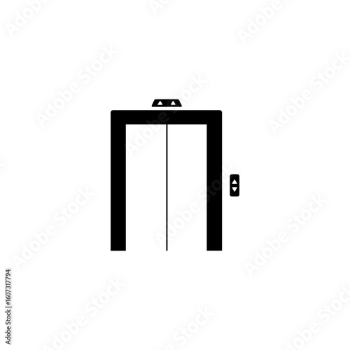 Elevator icon silhouette vector flat illustration design.