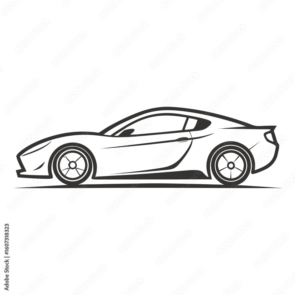 Fototapeta premium black car isolated on white