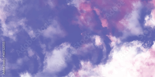 Watercolor sky texture artistic background abstract cloudscape in purple and pink hues painted effect