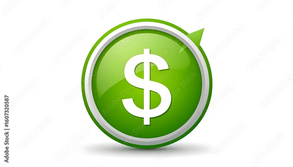 Obraz premium Green dollar sign button