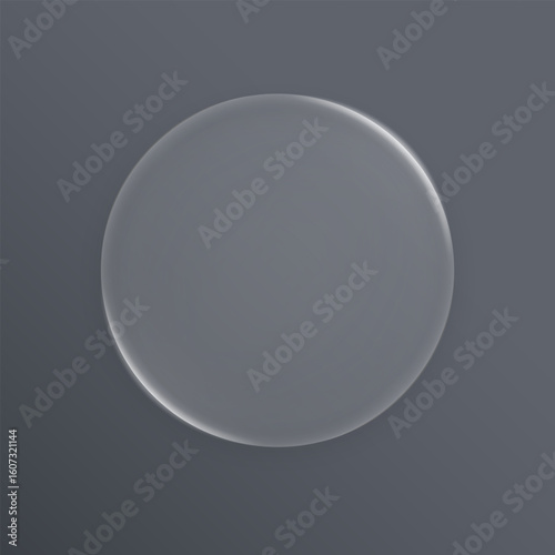 3D modern round button elements in the style of liquid glass and glossy surface. User interface element for ui ux design. Glass morphism. Transparent frames and buttons. Vector illustration.