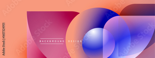 Abstract gradients overlap, creating vibrant visual effect. Soft colors blend, forming modern background design. Text reads background design.