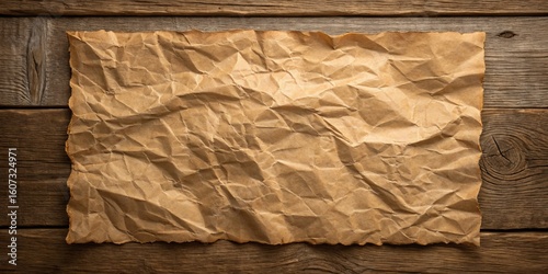 Rustic Crumpled Paper on Wo...