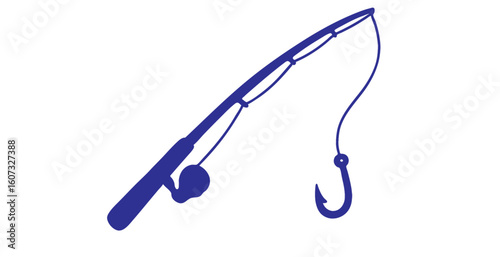 Blue fishing rod vectors