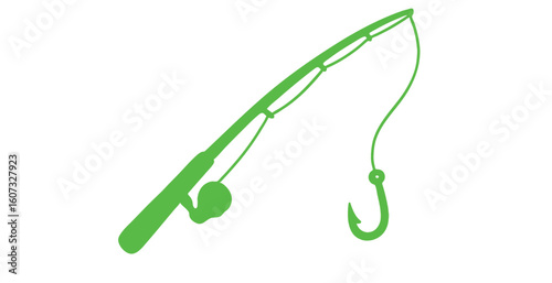 Green fishing rod vectors