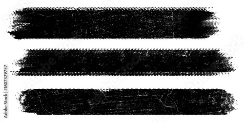 Grunge frame and ink brush border set with black brush strokes stains vector texture alphabet design .hand drawn freehand vector elements for splotchy brush stroke set black grunge line background .