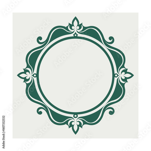 Elegant Baroque Circular Emblem Frame