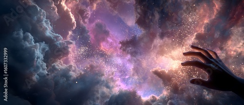 Abstract view of Earth in space with a cosmic background