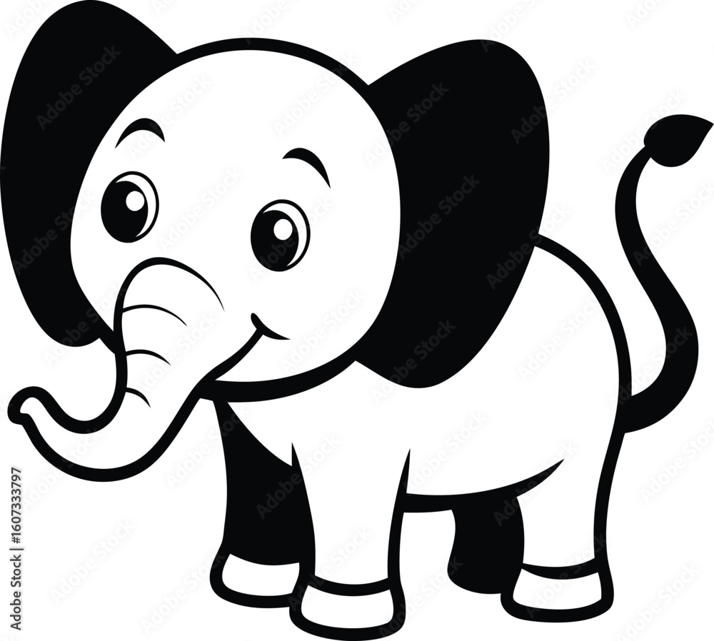 Naklejka premium baby elephant cartoon