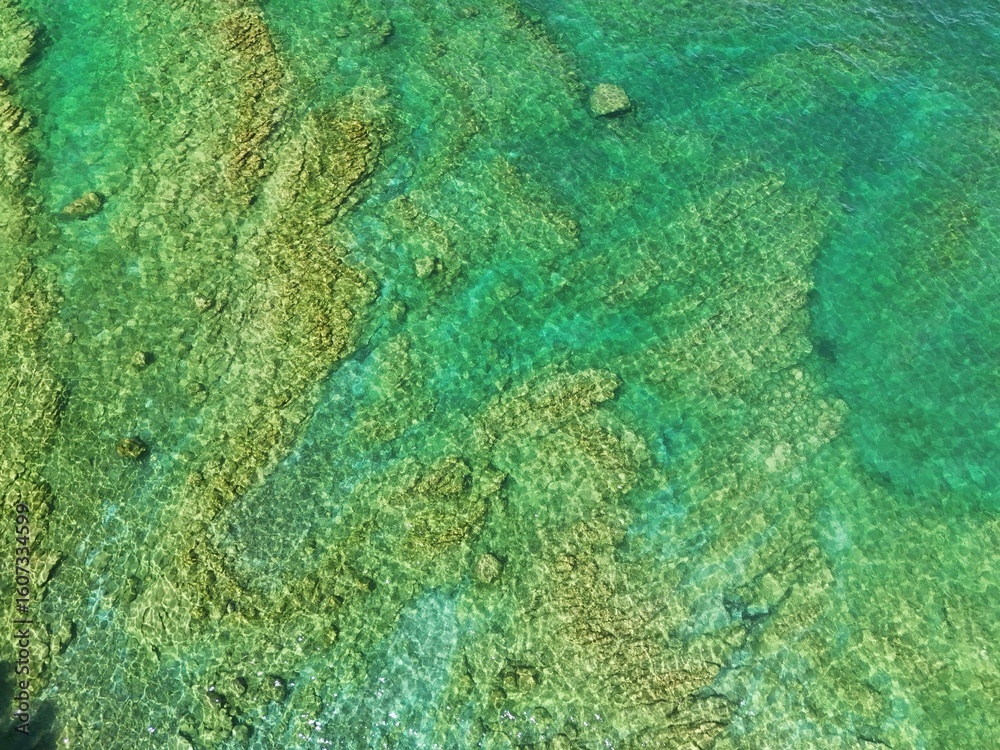 Fototapeta premium Lake Garda as a background photographed from the air with a drone