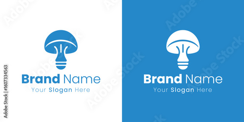 Innovative Mushroom Light Bulb Logo Design for Creative Brands and Startup Ideas