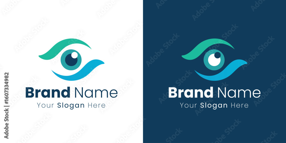 Obraz premium Modern Abstract Eye Logo Design for Vision Health and Wellness Services