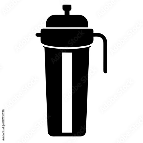 Clean silhouette of a water filter isolated on white background