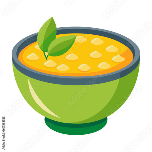 bowl of fresh green vegetable soup