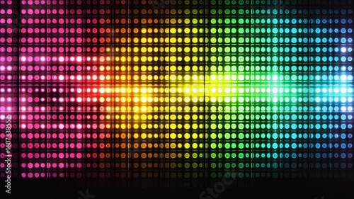 Dynamic Colorful Disco Lights Grid for Party, Concert, or Abstract Backgrounds, Seamless Loop