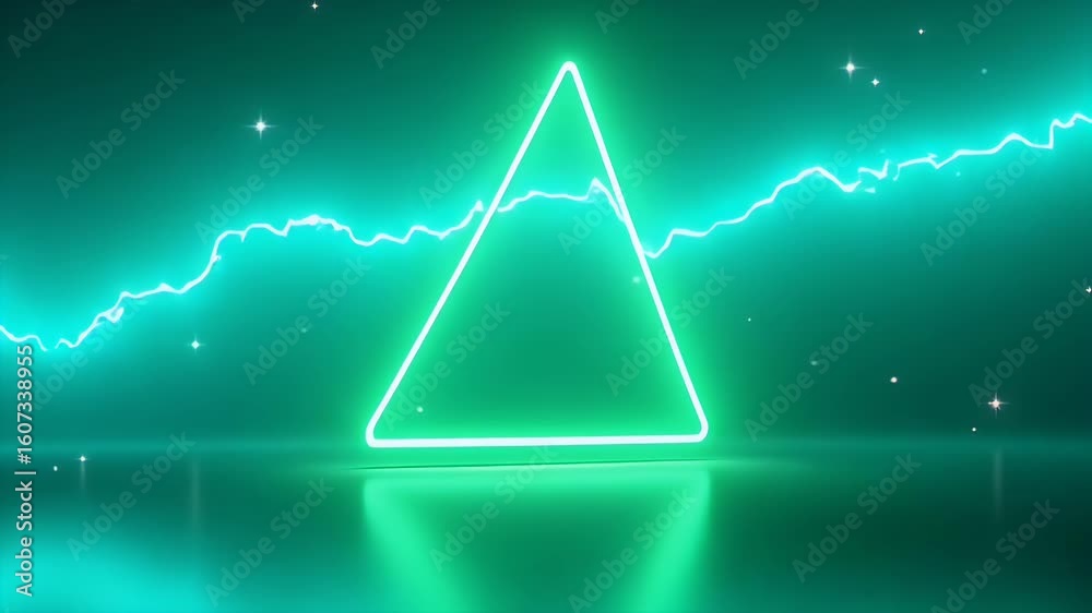Electric blue triangular border crackles violet lightning bolts forming looping K frame that invites titles photos logos electrifying centre ideal esports broadcasts synthwave music videos futuristic