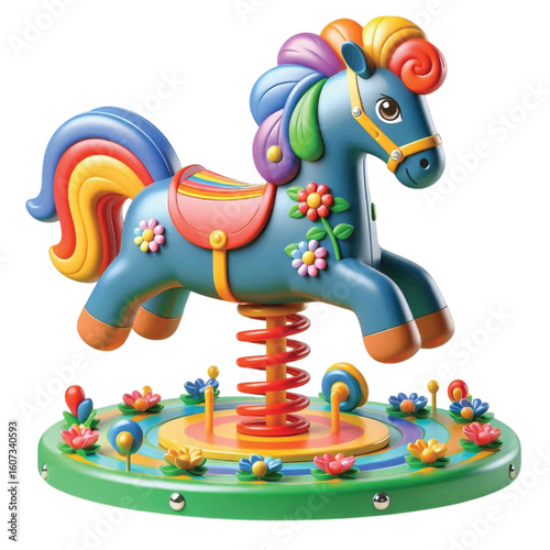 Spring horse playground transparent