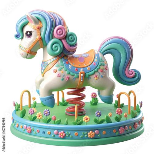 Spring horse playground transparent