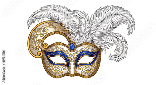 Exquisite Venetian Mask with Feathers: A Timeless Symbol of Mystery and Elegance