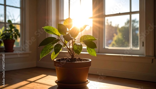 Sunlight on houseplant