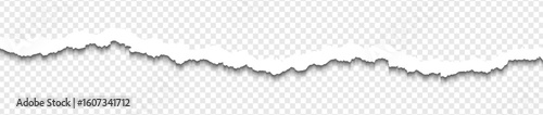 Realistic Torn Paper Edges. Ripped pieces of white paper strips. Isolated Objects For Graphic Design.