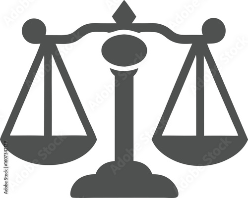 Scales of Justice Icon Silhouette Graphic Design