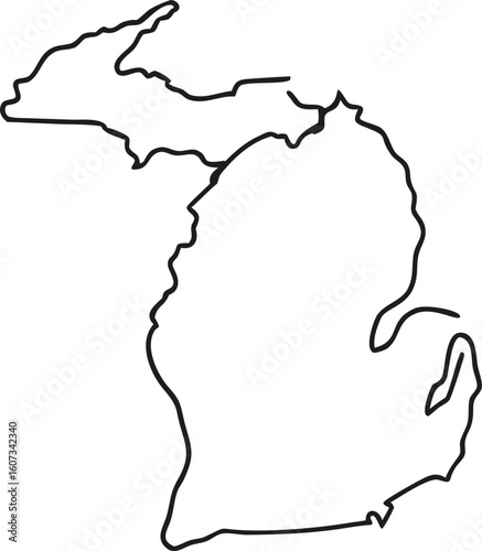 Michigan State Outline Map Silhouette