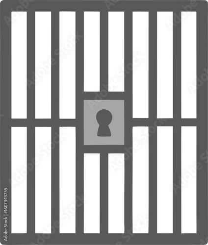 Gray Prison Cell Bars Icon Jail Security Graphic
