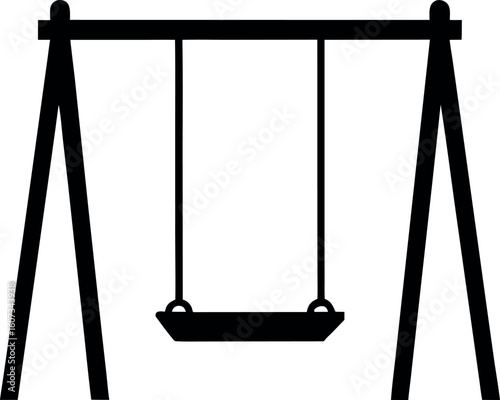 Simple park swing set equipment silhouette vector illustration