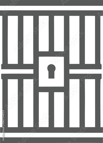 Gray Prison Cell Bars Icon Jail Security Graphic